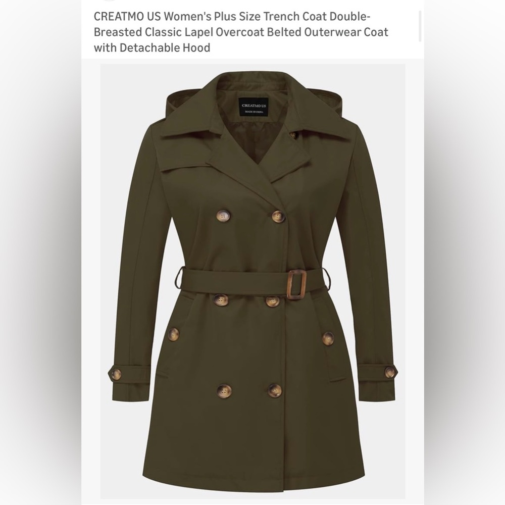Women's Classic Olive Trench Coat